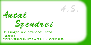 antal szendrei business card